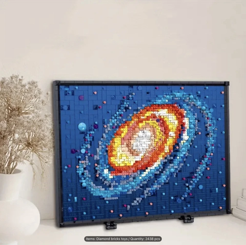 Juego de bloques de construcción de galaxia de la Vía Láctea - 2438 piezas ladrillos de diamante exhibición de arte espacial Foto 3 de 4