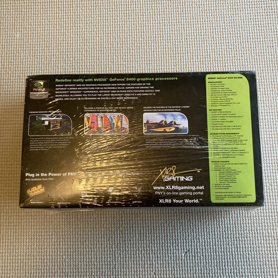 PNY GeForce 8400GS 512mb PCI-E Video Card NEW IN BOX - Image 2 of 2