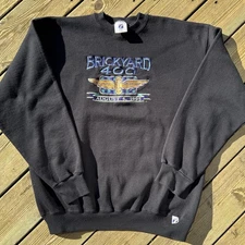 Brickyard 400 90s Vintage Black Crewneck Adult Size XL Logo 7 NASCAR Indy