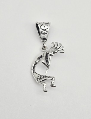 VTG Sterling Silver Native Kokopelli Man Navajo Figural Drop Pendant - 5.2g