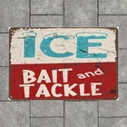 Rustic Vintage Tin Metal Signs Ice Bait Tackle fishing Home Décor Wall Art shop