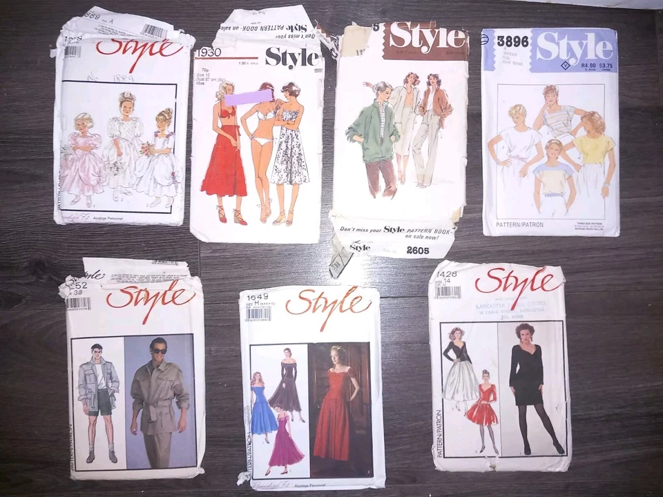 7 x Style sewing patterns: 1889, 1930, 1428,3896, 2605, 1649, 1252 - Image 2 of 4