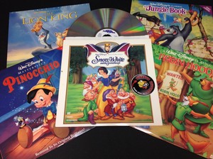 5 Disney Laser Disc Snow White Lion King Pinocchio Robin Jungle