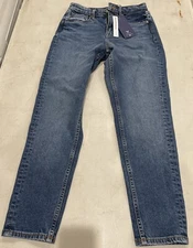 VIGOSS Women Friday Tapered Boyfriend High Rise Med Wash Jeans Size W24/L26