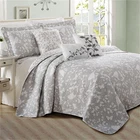 Birdsong 6PCS Reversible Bedspread Quilt Set Soft Elegant Bedding for King/Queen