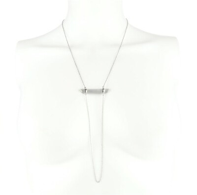 Alexis Bittar Women's Lucite Bar Silver Color Pendant Necklace 20+3''