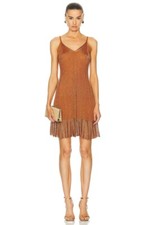 Ulla Johnson Bianca Women Metallic Bronze Semi Sheer Mini Dress Sz XL NWT $550