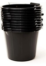 Image of PLASTIC BUCKET WATER HEAVY DUTY 3 GALLONS 14L FEED BLACK STORAGE HANDLE x10