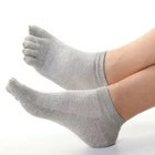 6 Pack Men Ankle Five Finger Toe Socks Cotton Solid Sport Breathe Mesh Summer