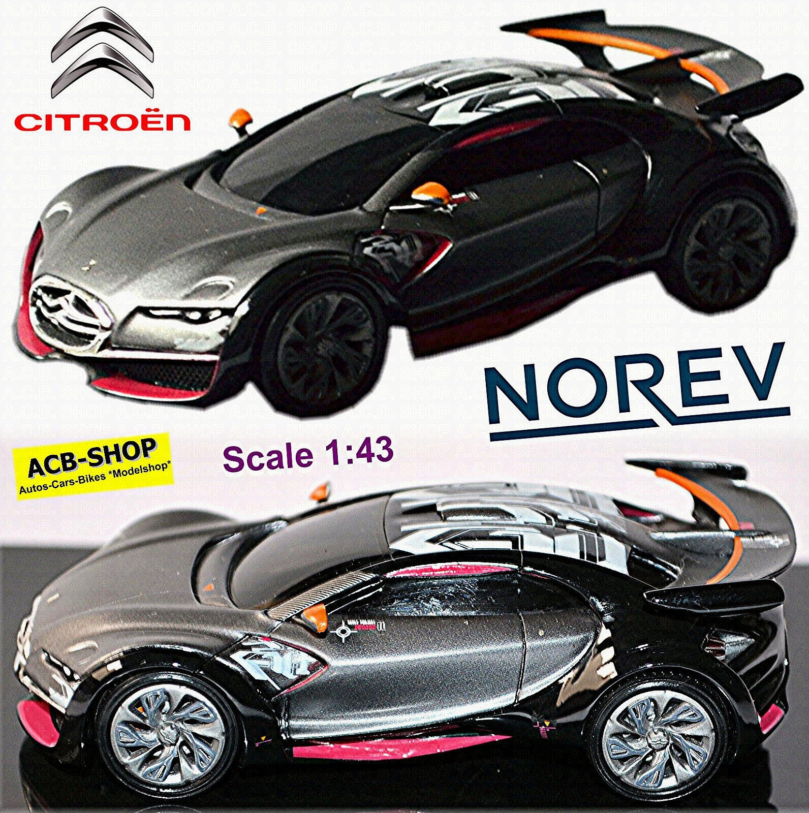 Citroen Survolt 2010 Geneva Motor Show Gray Metallic 1:43 Norev