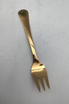 Georg Jensen Annual Cake Fork 1989 Vergoldet Sterlingsilber Mit Emaille