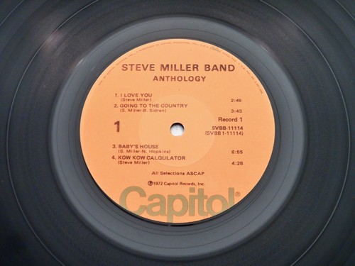 Steve Miller Band ♫ Anthology ♫ 1972 Capitol Records Original Dbl Vinyl LP - Picture 2 of 3