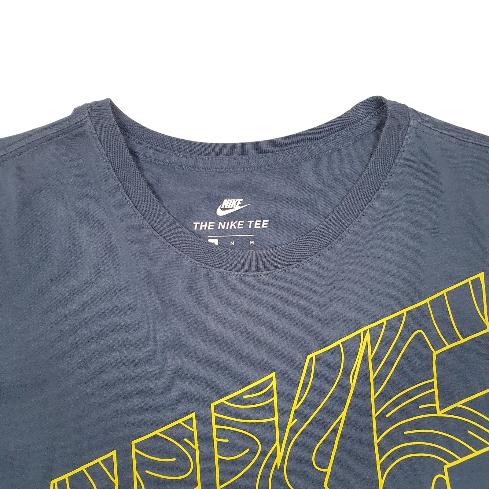 NIKE Grey T Shirt Tee Spellout Short Sleeve Cotton Mens M image 3