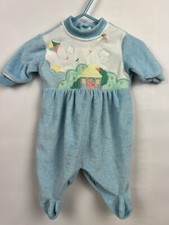 Vtg.Little Me Baby Boy Terry Cloth Pajamas sz 0-12lbs