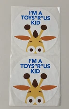 Toys R Us Geoffrey Stickers I'm A Toys R Us Kid 3in Round Lot of 2 New stickers