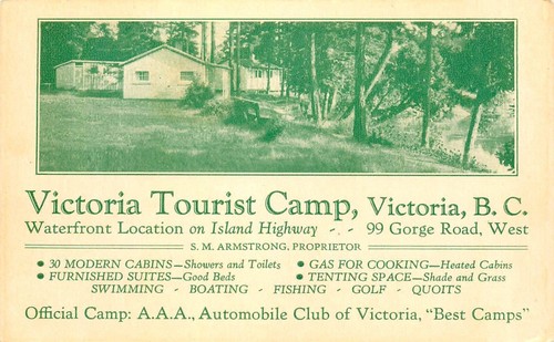VICTORIA TOURIST CAMP, B.C. CANADA, VINTAGE POSTCARD (M324) - 第 1/2 張圖片
