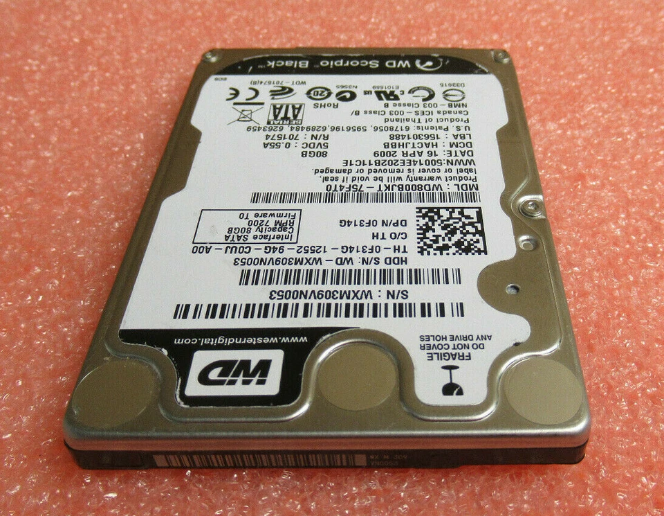 Dell Western Digital WD800BJKT-75F4T0 80Gb 2.5" SATA 3GB/s 7.2K 16MB HDD F314G - Image 3 of 4
