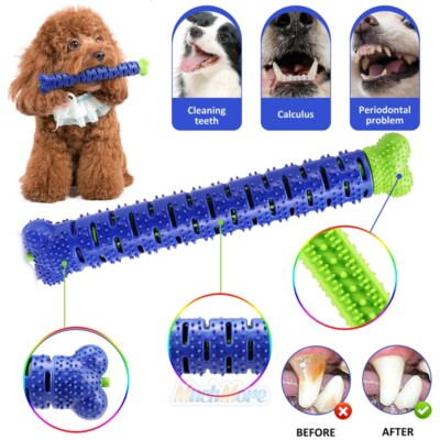 Dog Toys Toothbrush TPR Chew Bite Teeth Cleaning Pet Molar