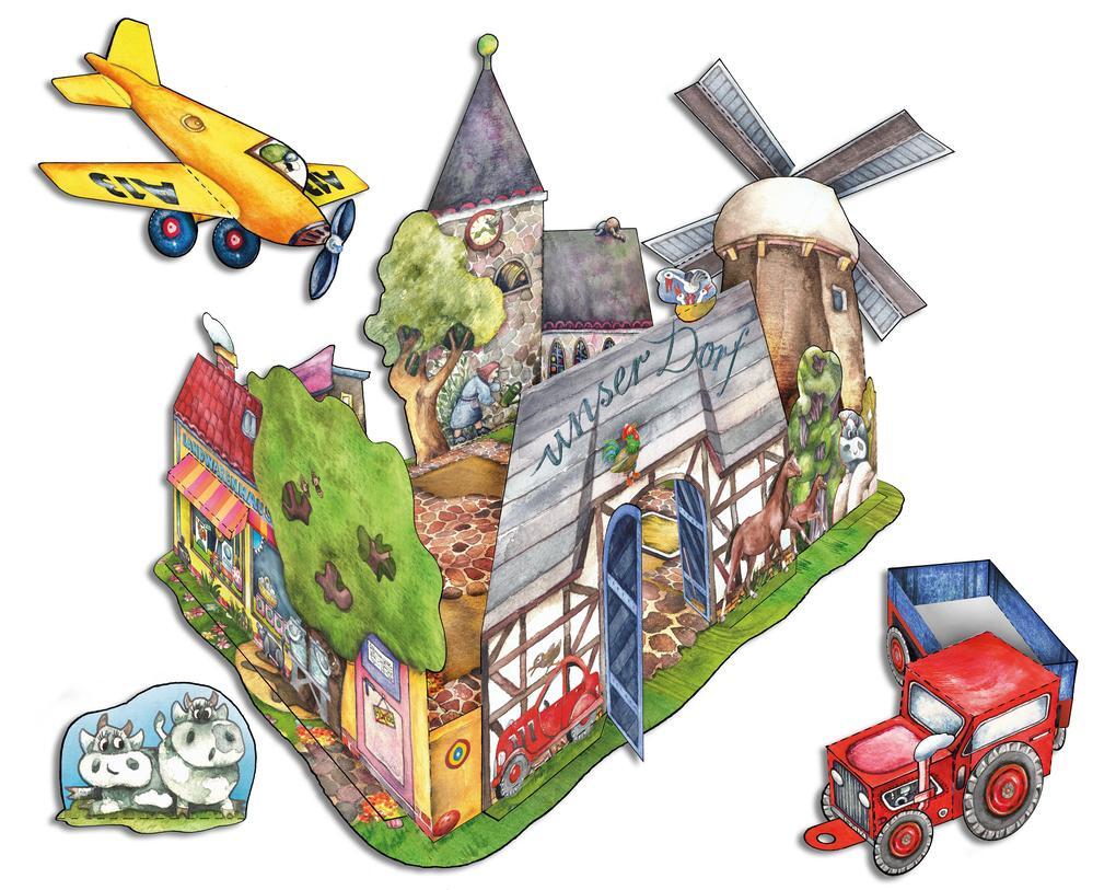 Thumbnail - Unser Dorf Bastelbogen