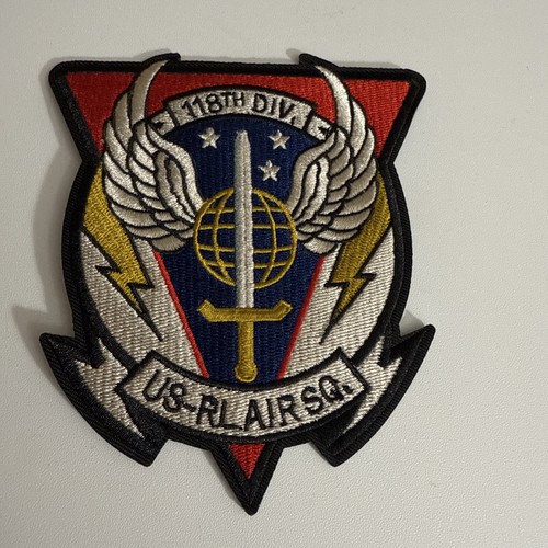 LARGE RALPH LAUREN IRON ON PATCHES RRL 118th DIV US-PL AIR SQ. 4 IN
