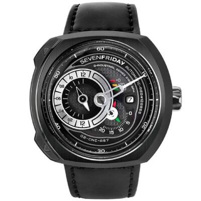 SevenFriday Men's Watch Q Series Automatic Power Reserve Leather Strap Q3-05