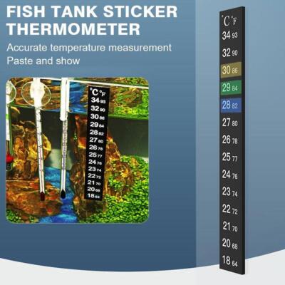 LCD Klebestreifen Flach Thermometer Aufkleben für Fenster Fisch Aquarium,