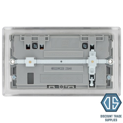 BG Nexus Brushed Steel Switches & Sockets Full Range Satin Chrome Grey Inserts - Picture 21 of 91