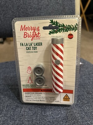 Merry&Bright FA LA LA  Candy Cane striped Laser Cat Toy