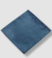  35 Ryan Seacrest Men's Solid Blue Textured Silk Pocket Square Handerchief