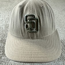 Vtg San Diego Padres Hat Cap Adult 7 1/4 Beige New Era 59Fifty 90s Made In USA