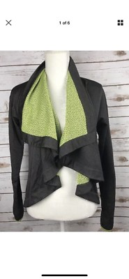 Cardigan Femme Fabletics à Volants - Vert Olive/Citron - Taille M - Manches Longues - Occasion Très Bon État