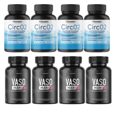 CircO2 & Vaso Manix, Oxygen Booster & Male Vitality Support Supplement ComboPack