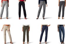Lee Women's Wrinkle Free Relaxed Fit Straight Leg Pants