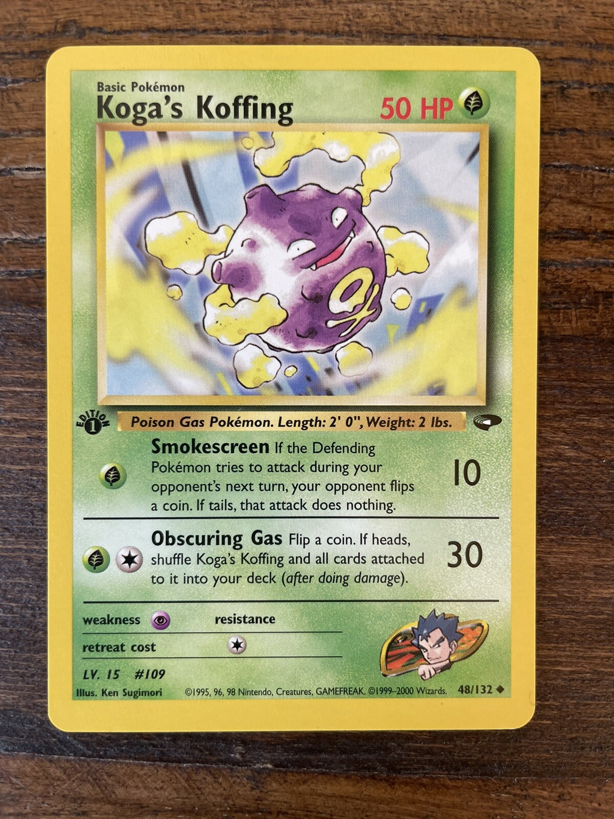Koga's Koffing 48/132 NM Pokemon Card Gym Challenge 1st Edition Uncommon 2000