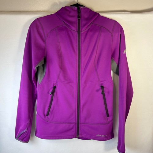 Eddie Bauer Fleece Jacket Full Zip Activewear Hoodie Magenta Purple XS