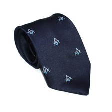 Masonic Regalia Craft Masons Silk Tie Embroided Square Compass  G Lodge