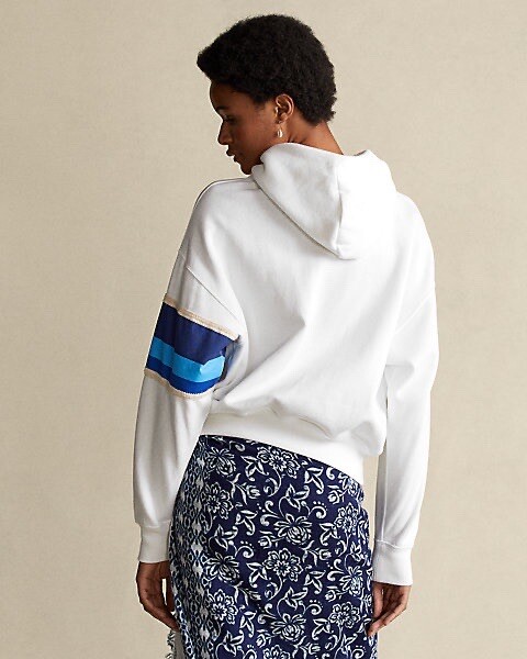 $168 NWT POLO RALPH LAUREN Womens XL Crochet Trim White Fleece