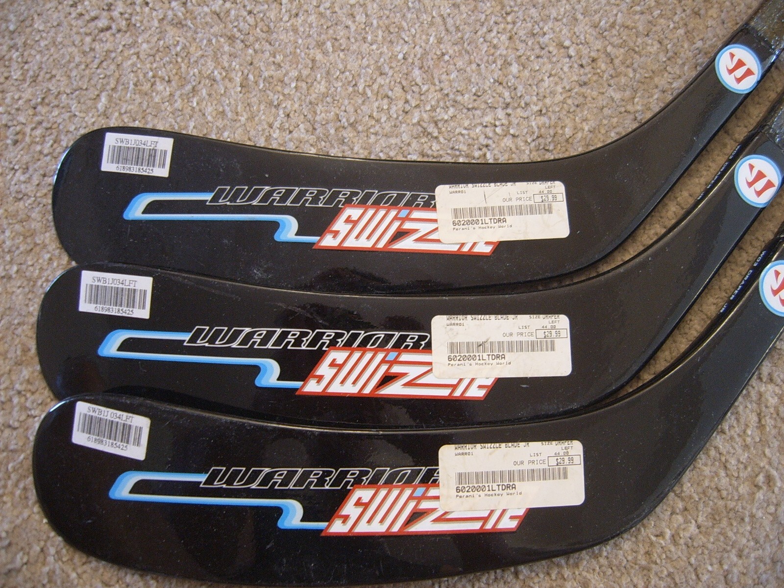 Brand New Three (3) Warrior Swizzle Draper LH Hockey Stick Replacement