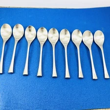 WMF Cromargan Japan Stainless SPOLETO - 7-1/4" Oval Place Soup Spoons - Set of 9