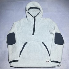 The North Face Campshire Sherpa Light Baby Blue 1/4 Zip Hoodie Women  s Medium