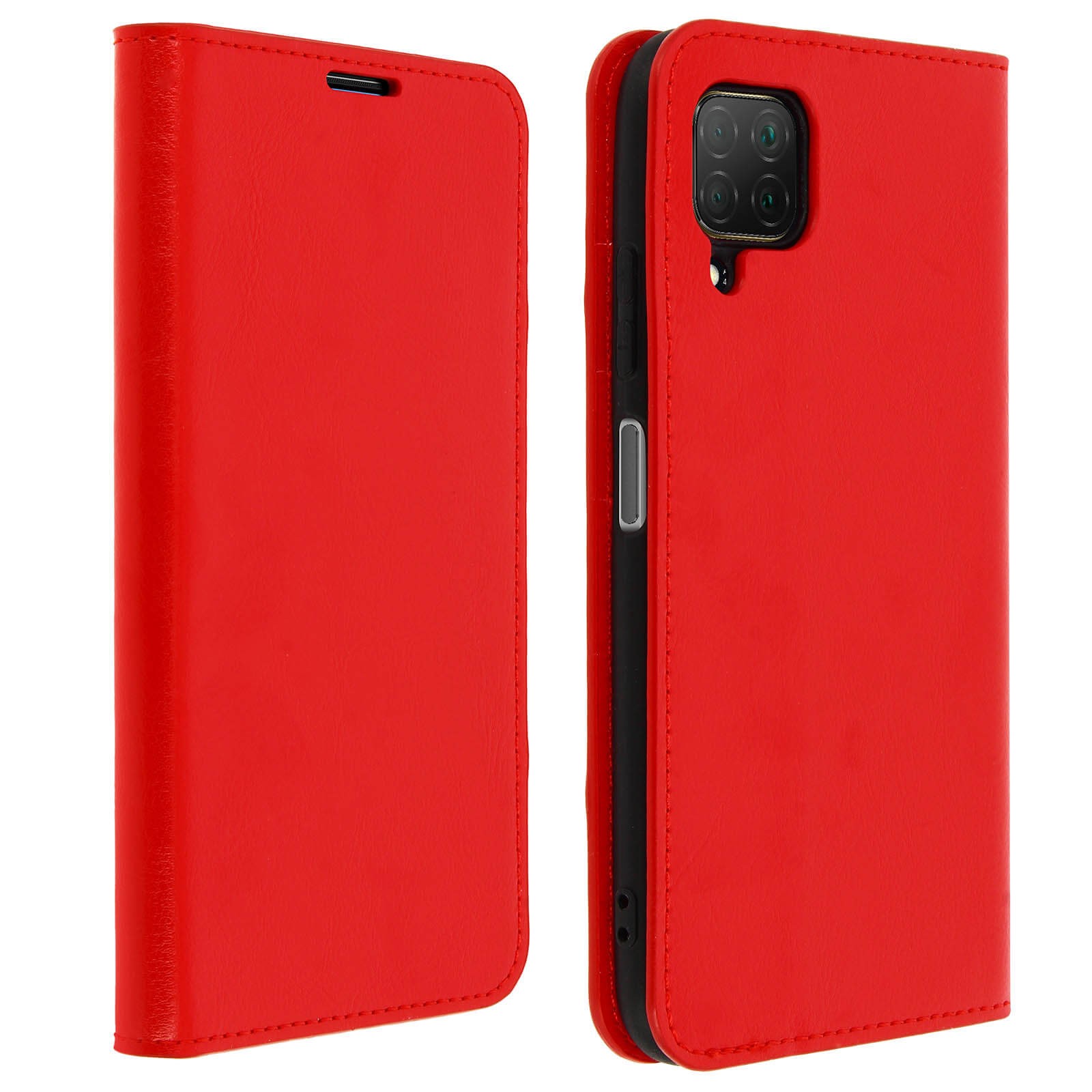 Housse en cuir Huawei P40 Lite rouge, étui de protection aux finitions premium