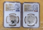 2023 S PEACE & MORGAN DOLLAR 1ST Day Of ISSUE 2-COIN SET-NGC REVERSE PROOF PF70