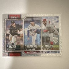 Topps 2026 Series 1 Confetti Foil League Leaders Skenes Yamamoto Sanchez #203