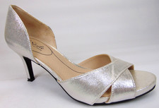 Life Stride Mykonos Women's Pump Heels Open Toe Sandals, Size 9.0 M, Silver Spar