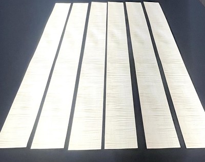 Maple Figured Wood Veneer: 6 Sheets ( 40.5'' X 3.5'' )  5.5 SqFt