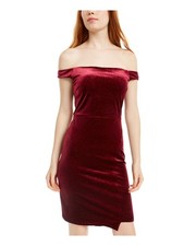 CRYSTAL DOLLS Womens Sleeveless Off Shoulder Short Cocktail Body Con Dress