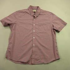 LL Bean Shirt Mens Large Short Sleeve Button Front Lightweight Checks