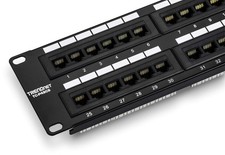 48-Port Cat6 Unshielded Patch Panel, Wallmount or Rackmount, Compatible with ...