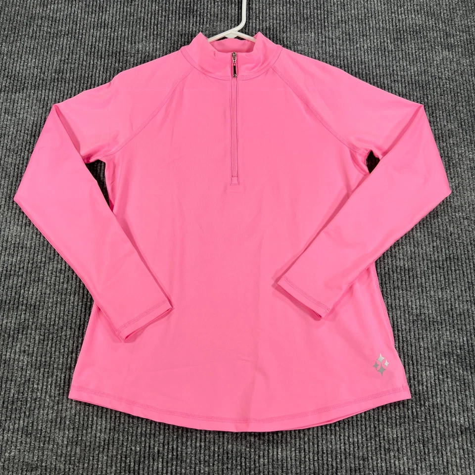 Camisa Pullover Jofit Mujer Rosa Mediana Manga Larga Golf Rendimiento 1/4 Cremallera Foto 2 de 4