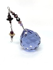 Fancy LILAC Hanging Crystal Ball Prism Pendant Feng Shui Sun Catcher Faceted